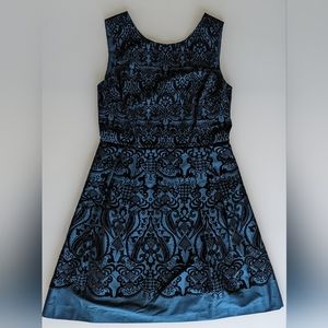 The limited velvet brocade fit and flare dress
